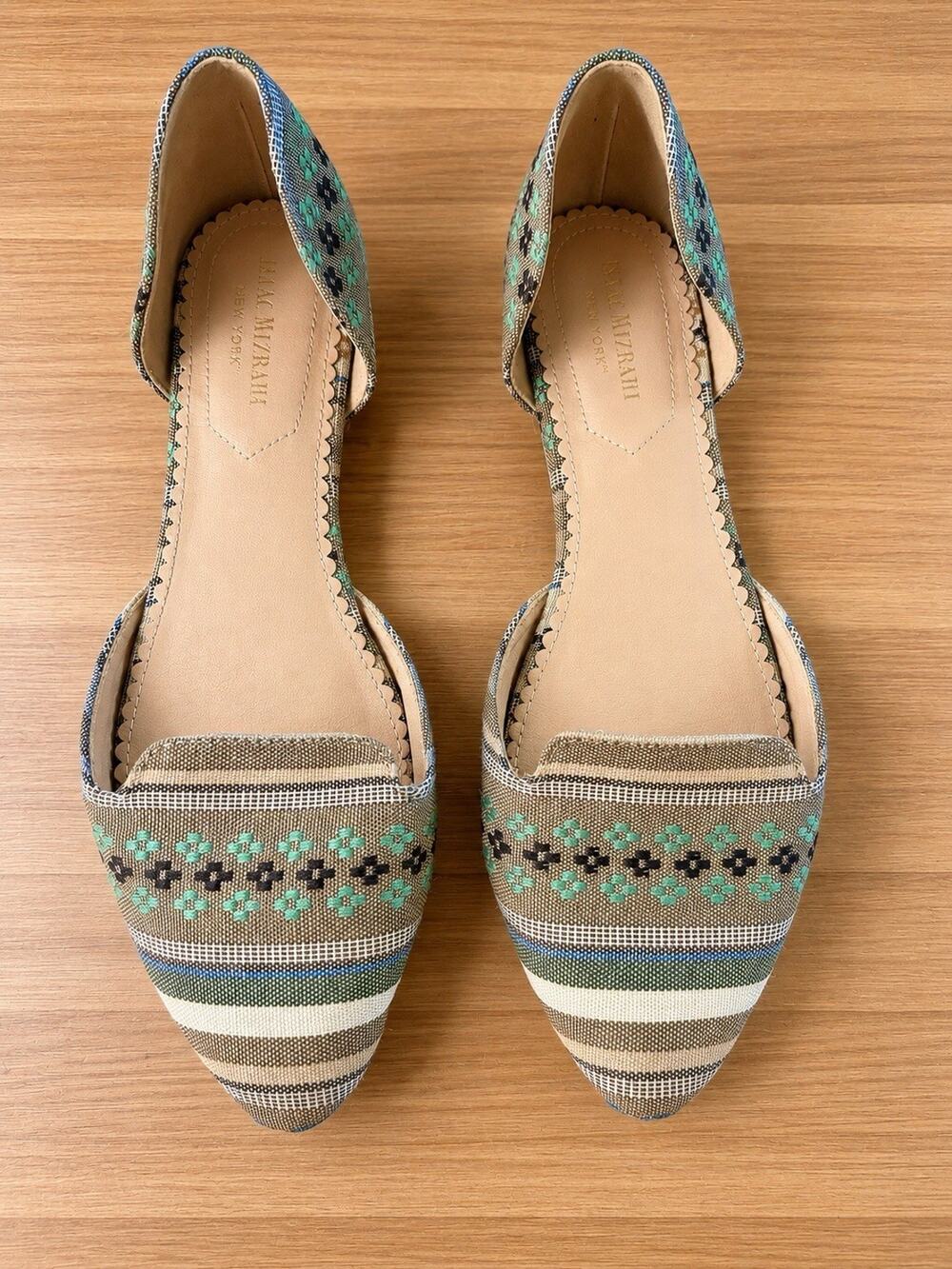 Isaac Mizrahi D’Orsay Flats Women’s Size 8.5 Bohemian Woven Pointed Shoe